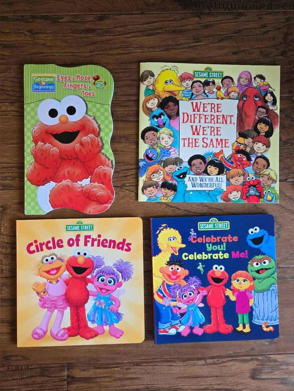 Sesame Street Kids Board Book Bundle - Colorful Red & Multicolor Characters